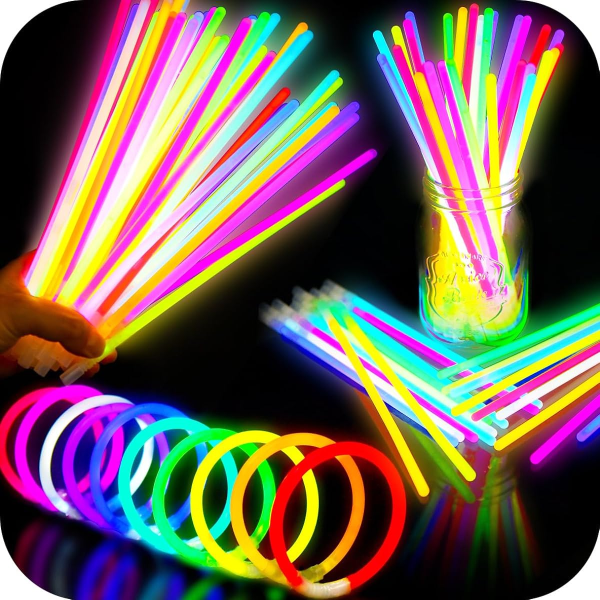 50pcs [Lumica] Luminous Bracelet, 10 Colors, Luminous Bracelet, Joint Set, Festival, Prize, Wholesaler, Children, Large Volume, Children's Luminous Bracelet, Festival, Event, Wedding, Cultural Festival