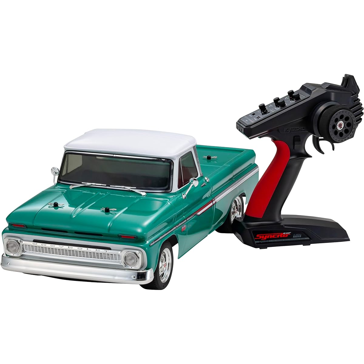 Kyosho Kyoso 1/10 EP 4WD Phasor Mk2 FZ02L Readyset 1966 Chevrolet C10 Fleetside Pickup Light Green Electric Radio Controlled 34435T1