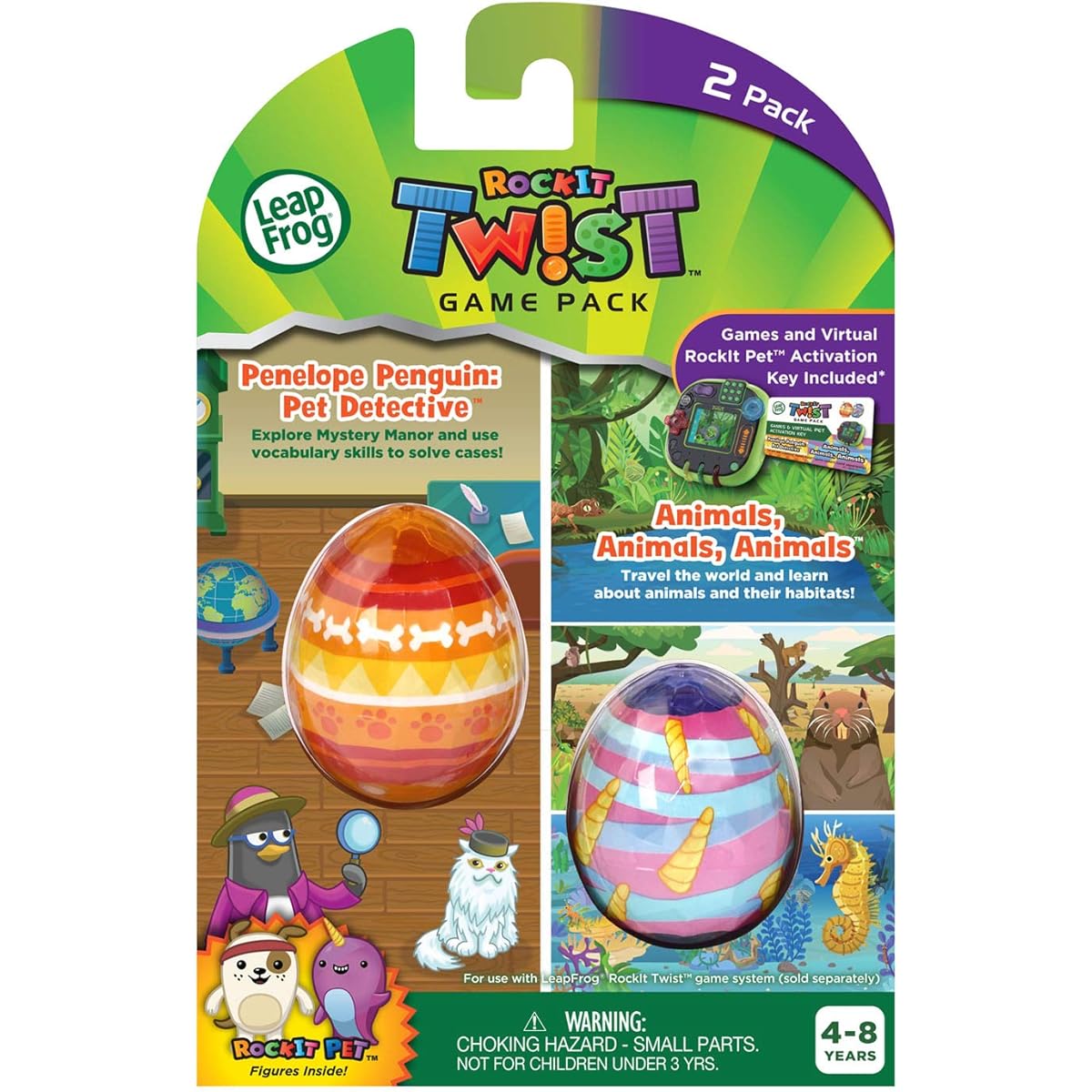 LeapFrog RockIt Twist Dual Game Pack: Penelope the Penguin: Pet Detective and Animals, Animals, Animals