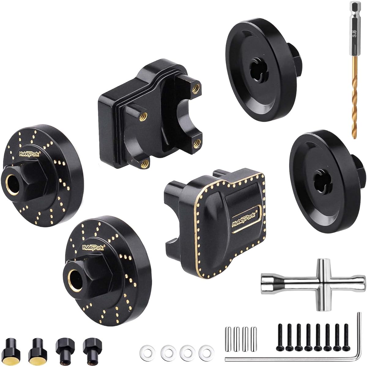 Hobbypark Brass Diff Cover Brass Wheel Weight Spacer Expansion Wheel Hex Hub Offset 1/18 Traxxas TRX4M Upgrade Parts