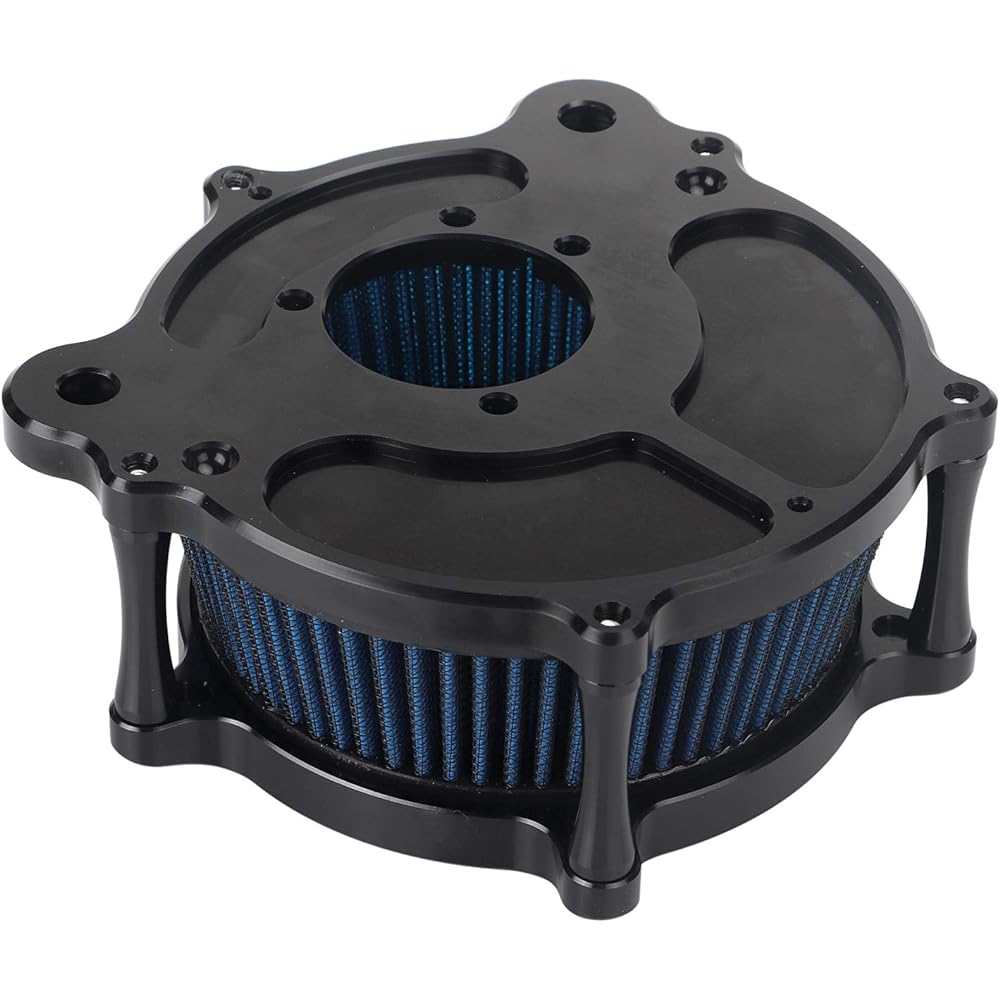 Bid4ze Sunflower Intake Air Filter Cleaner Motorcycle CNC Aluminum Blue Intake Air Filter Cleaner Element for Harley 2001-2007 Softail Night Train Fatboy Crossbone