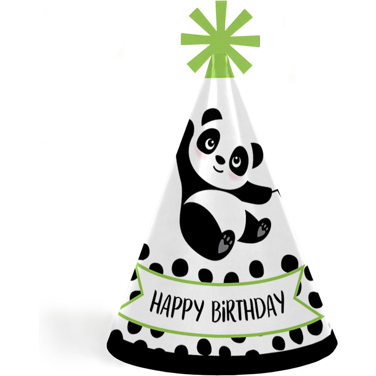 Party Like a Panda Bear - Corn Happy Birthday Party Hats for Kids and Adults - Set of 8 (Standard Size)