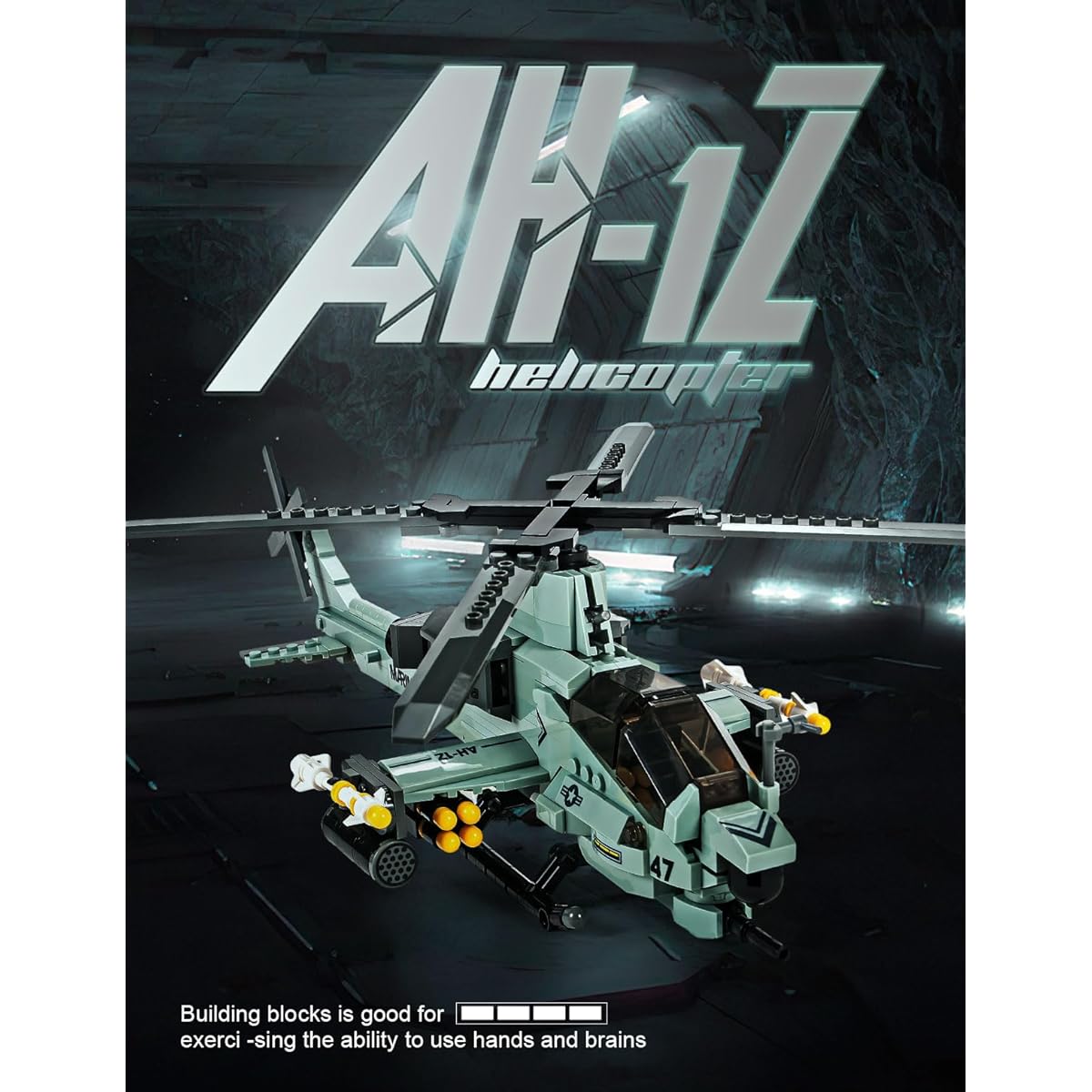 SEMKY Military Series AH-1Z Helicopter Bird Air Force Building Blocks Set (597 Pieces) – Building and Military Toy Gift for Kids and Adults