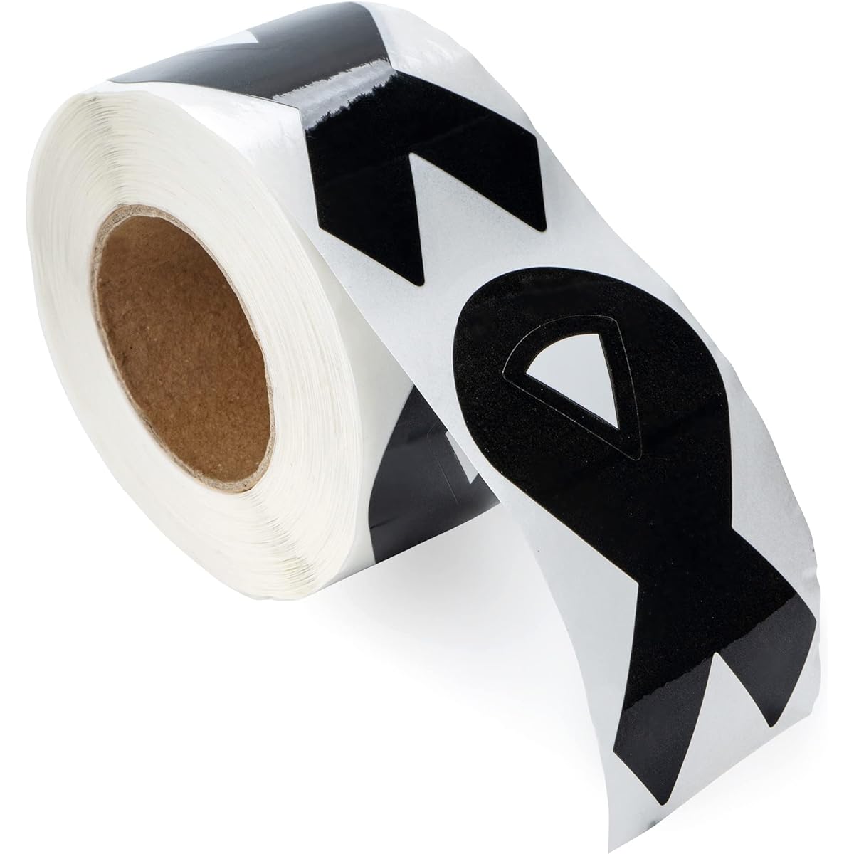 250 large black ribbon stickers (1 roll - 250 sheets).