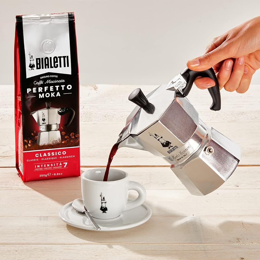 Bialetti Gas Stove Type Coffee Maker 06800 For Mocha Espresso Coffee 9-Cup Silver 06801