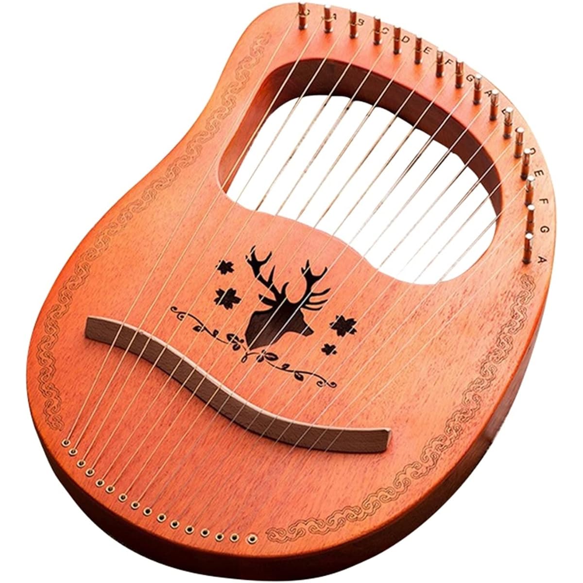 WowZza Wooden Lyre Harp 16 Note Lyre Harp Metal String Lyre Harp with Tuning Wrench