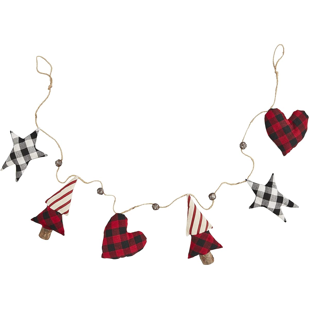 Mud Pie Tree Stripe Christmas Check Garland 73"