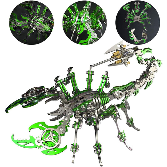 3D Metal Puzzle for Adults - Scorpion Metal Puzzle DIY Kit for Assembling Collectible Great Souvenir Idea for Metal Model Toy Lovers (Green)