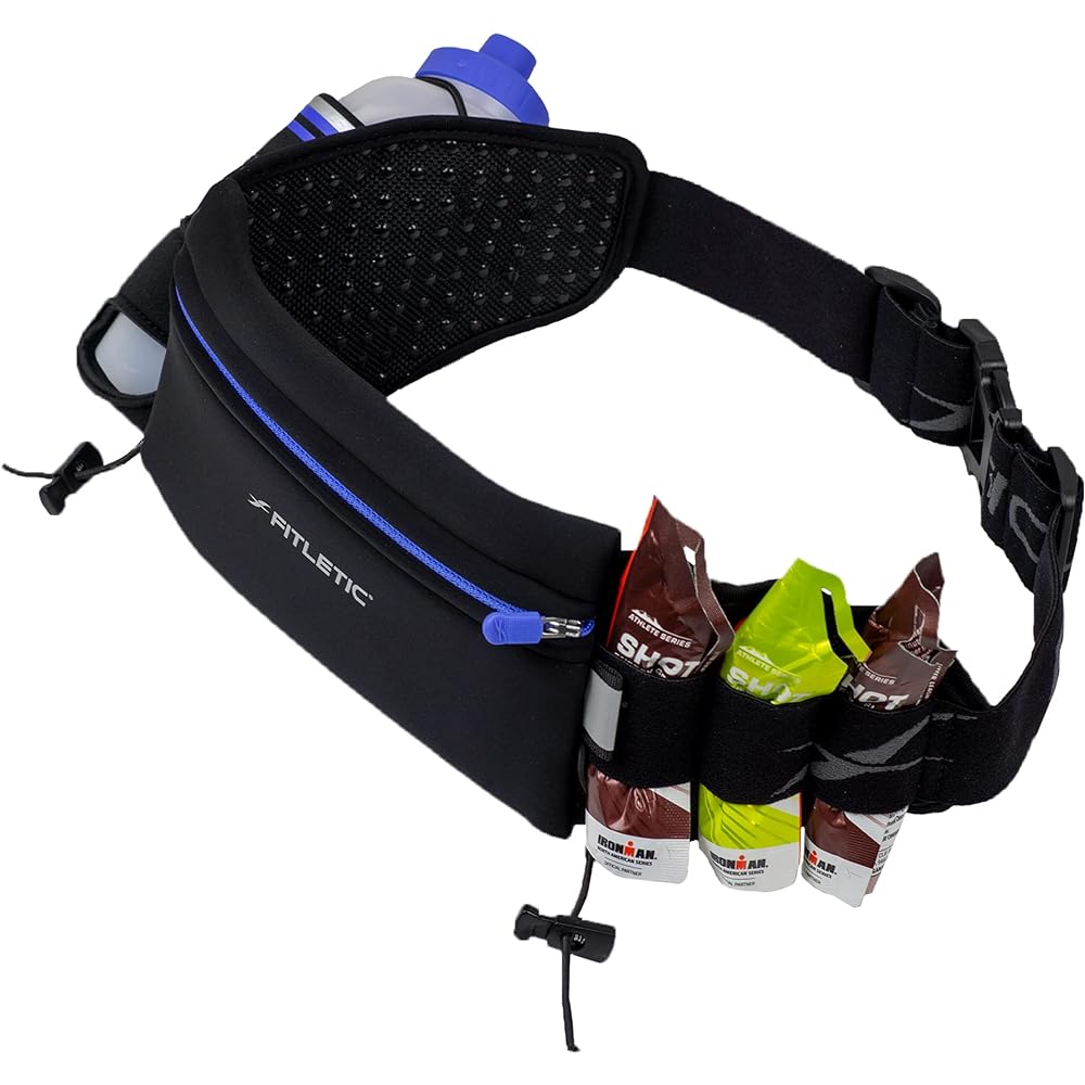 FITLETIC Fully Loaded Running Waist Pouch, Waterproof Neoprene Material, Compatible with iPhone 6s Plus, Includes 12oz Bottle, Includes Bib Holder