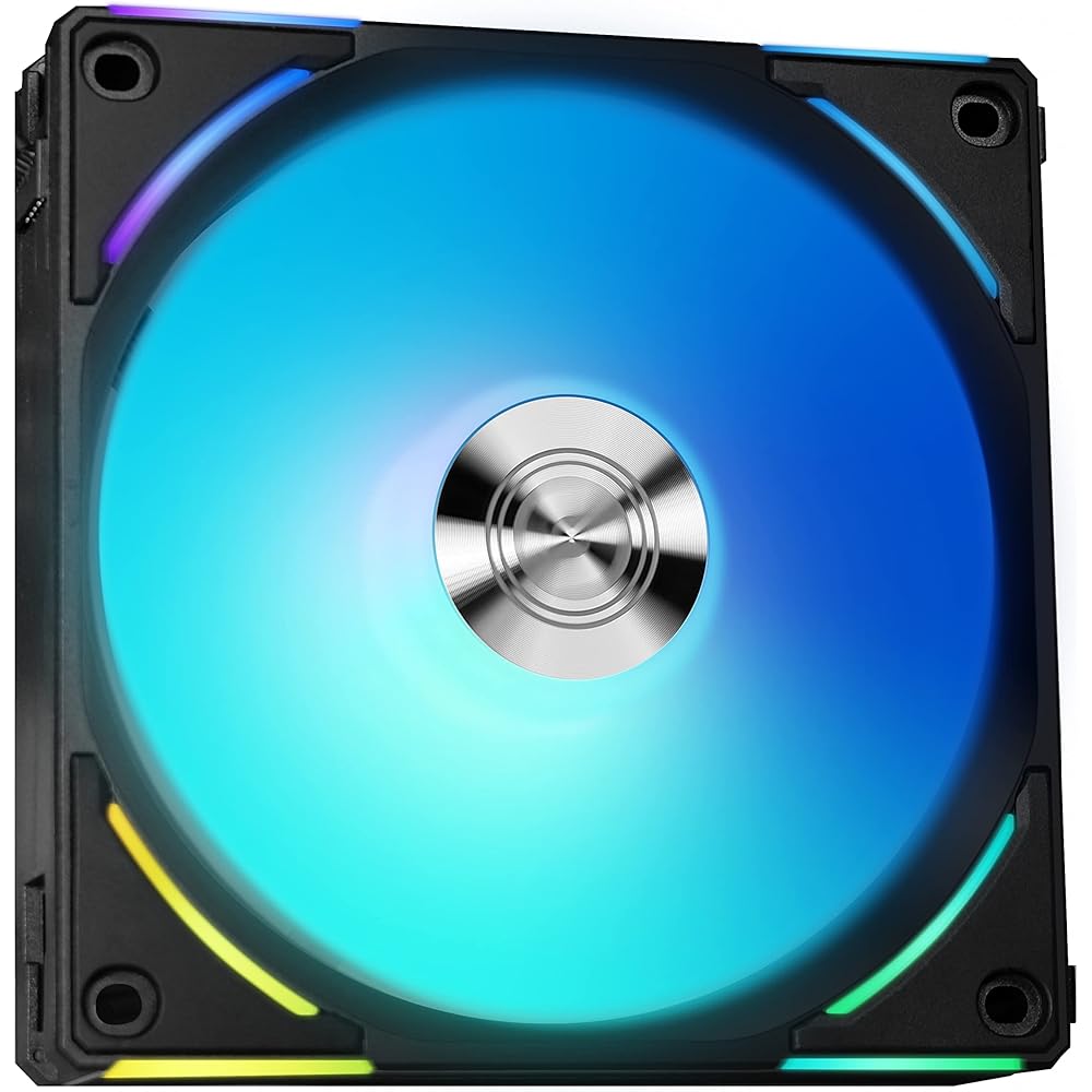 Li LIAN LI Connected Case Fan UNI FAN AL120 V2 Black Single Pack Daisy Chain Connection Compatible with "L-CONNECT 3" 28mm Thick Japanese Authorized Distributor Product