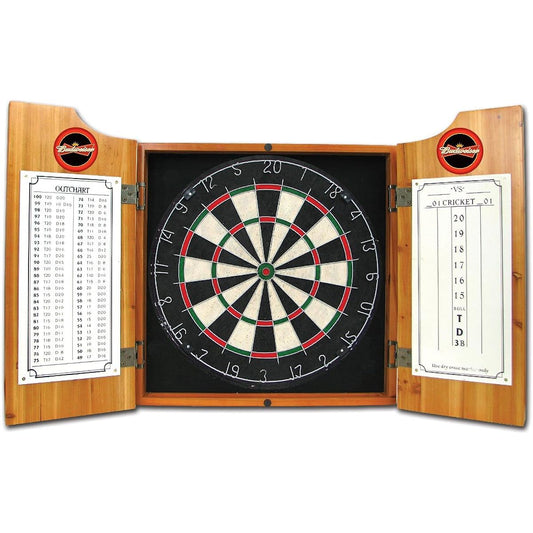 Budweiser Wooden Darts Cabinet Set