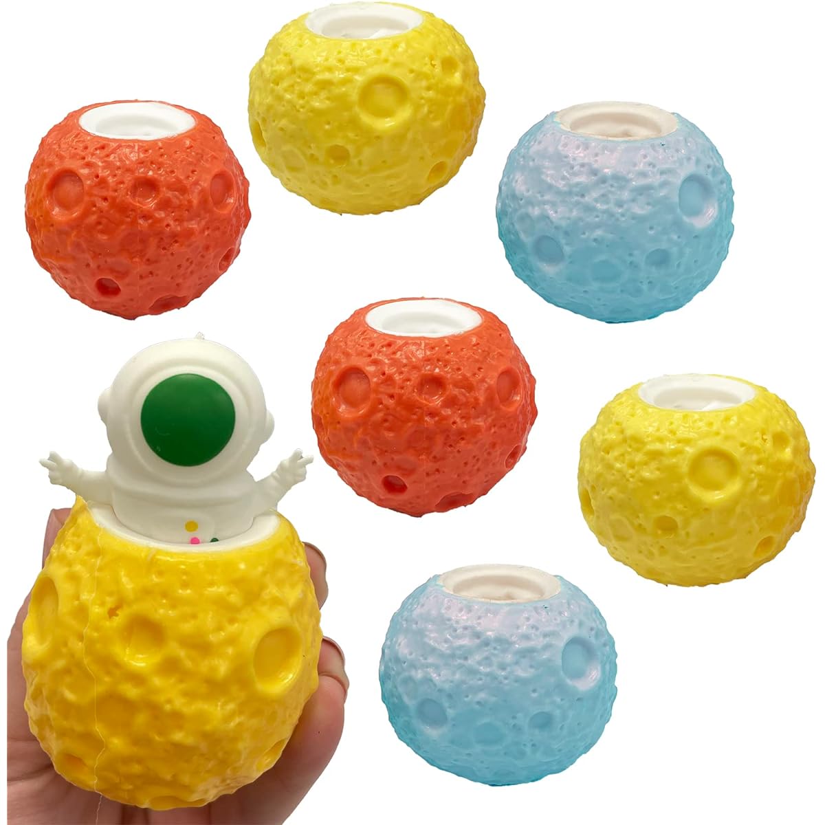 Tigerdoe Astronaut Pop Up Toys 6 Pack Squishy Fidget Toys - Astronaut Squeezy Stress Balls - Sensory Fidget Toys - Stress Relief Balls