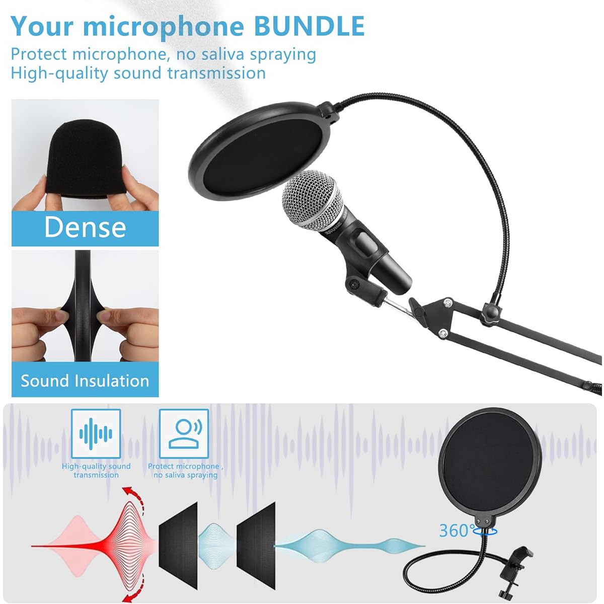 Microphone Arm Stand Upgrade Kit Adjustable Microphone Stand Desk Suspension Heavy Duty Scissor Arm Mic Boom Arm for B Y Snowball and Other Microphones Professional Streaming Voiceover Recording Gaming