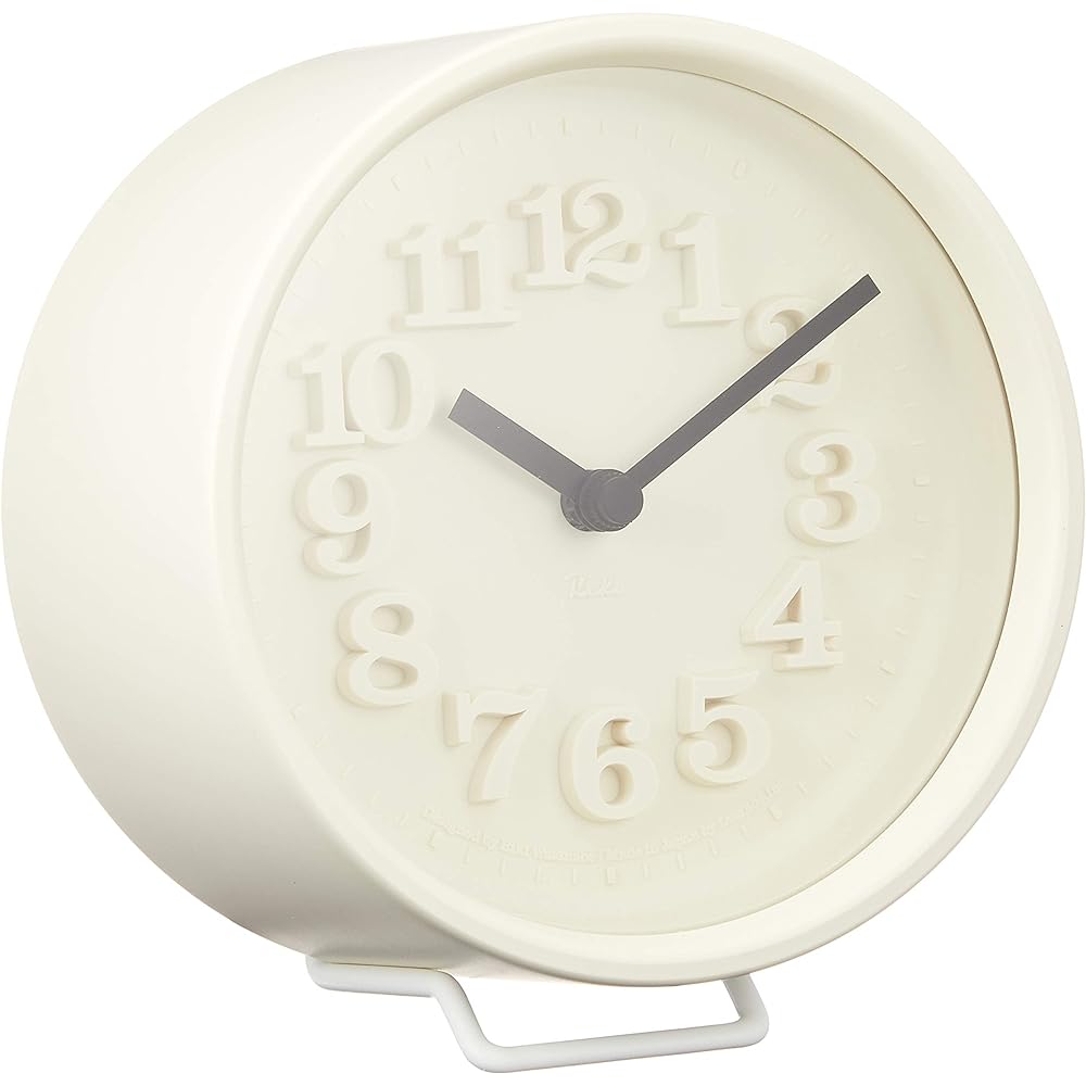 Lemnos Wall Hanging Analog Riki Small Clock Ivory WR07-15 IV Lemnos φ122×d72mm