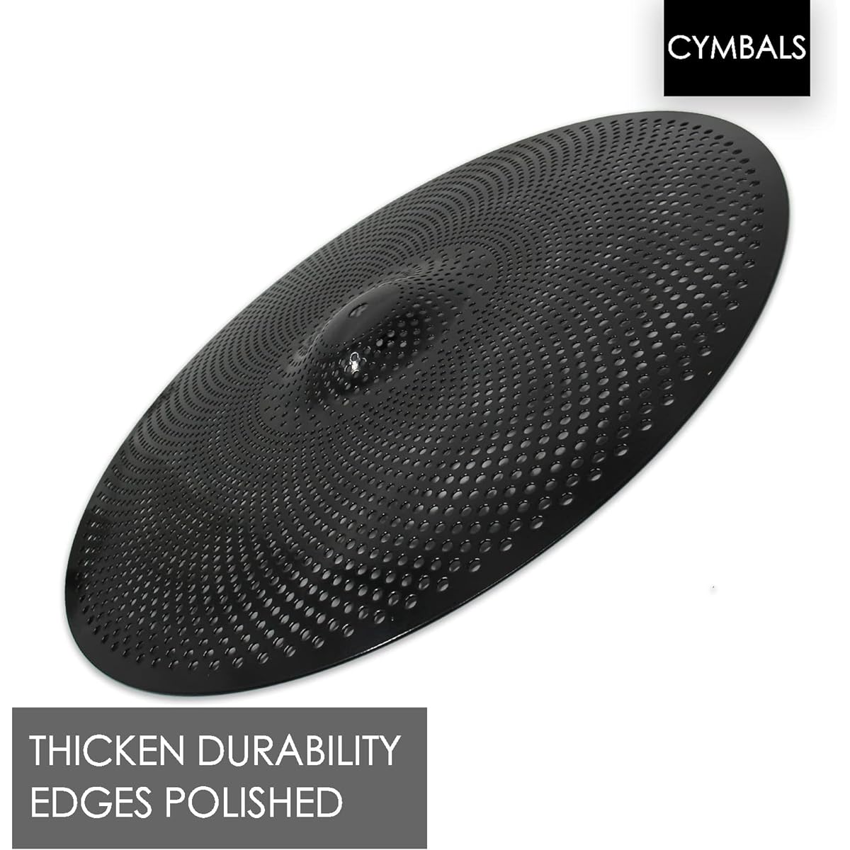 Low Volume Cymbal Pack, Quiet Cymbal Set 14"/16"/18"/20" (5 Pieces Black) | Includes Free Cymbal Bag