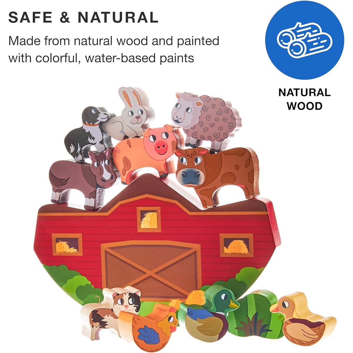 [Imagination Generation] Imagination Generation Wooden Wonders Balancing Barnyard Playset [Parallel import goods]