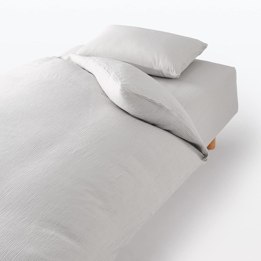 MUJI Lyocell Cotton Double Gauze Duvet Cover Light Gray Single 150 x 210cm 12091042