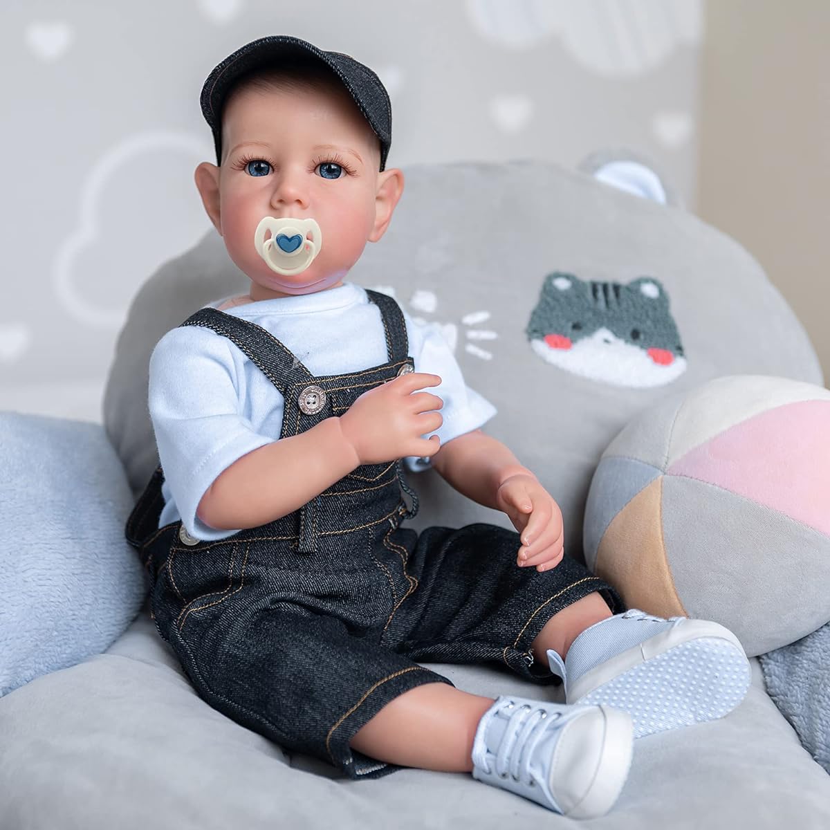 KAWAYII Lifelike Reborn Toddler Weighted Baby Boy Doll Realistic Reborn Baby Doll Handmade 28 Inch Silicone Baby Toddler Doll