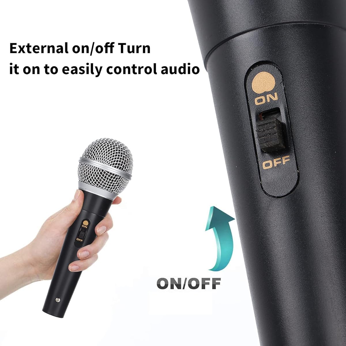PUSOKEI Cardioid Dynamic Vocal XLR Microphone Audio Connection Handheld Microphone with XLR to 1/4" Cable for Instrument Pickup, Vocal