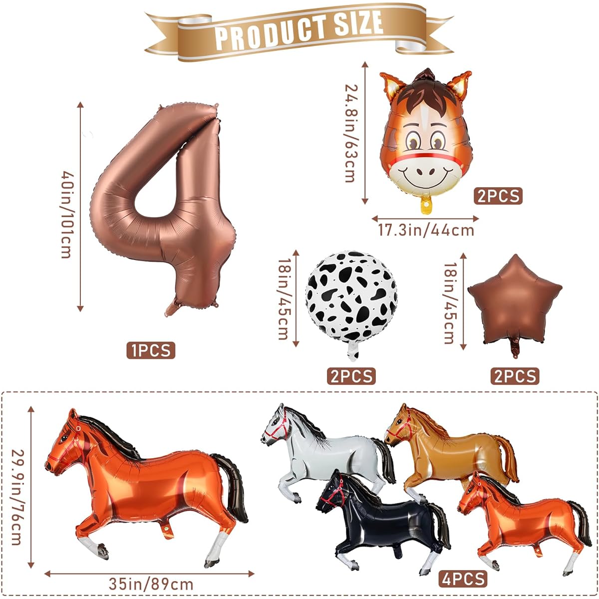 Cowboy Party Balloons 9 Pieces Western Cowboy Horse Birthday Party Decorations Balloons Cowboy Party Supplies Cowboy Theme Birthday Party 4th Wild West Party Supplies