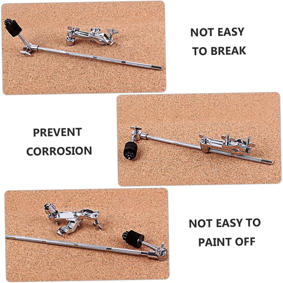 VICASKY 3pcs Extension Clip Drum Boom Stand Boom Cymbal Holder Drum Attachment Clamp Cymbal Stand Arm Drum Accessories Microphonos Mic Suspension Arm