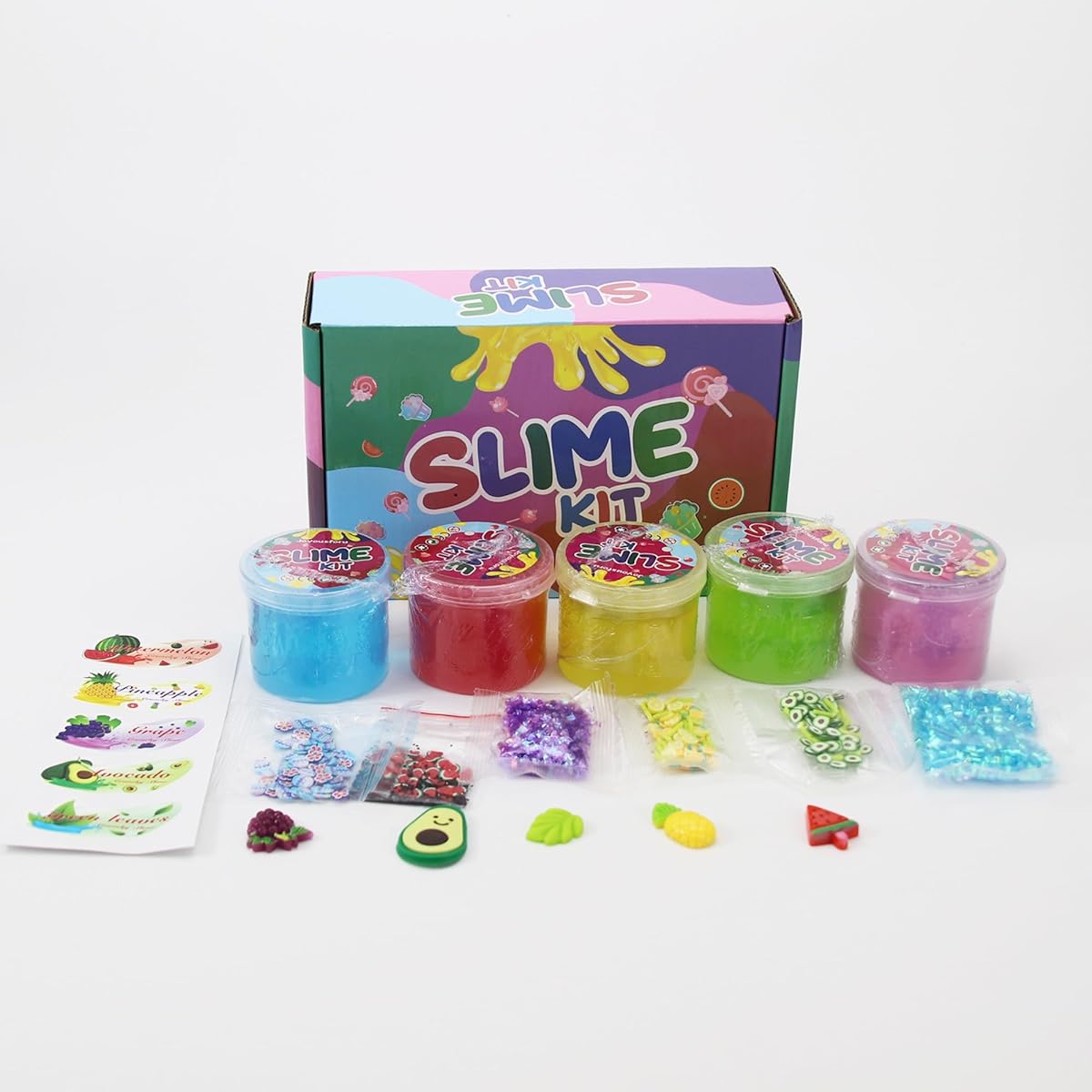 5 Pack Crunchy Slime Clear Slime Kit with Glitter for Girls Birthday Gifts School Party Favors Toys for Girls and Boys