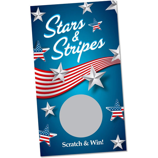 Stars and Stripes Scratch Off Cards - (30 Pack) - Patriotic Scratch Off Cards for All Ages - Retail Events - Scratch Off Tickets - 4th of July - Employee Incentives