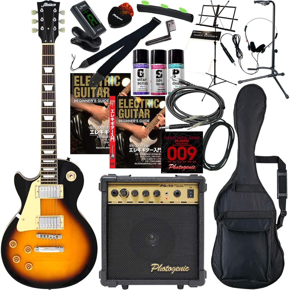 Maison Electric Guitar Les Paul Type Sakura Musical Instrument Original LP-28LH/BS Beginner's 20-piece Set Left-Handed