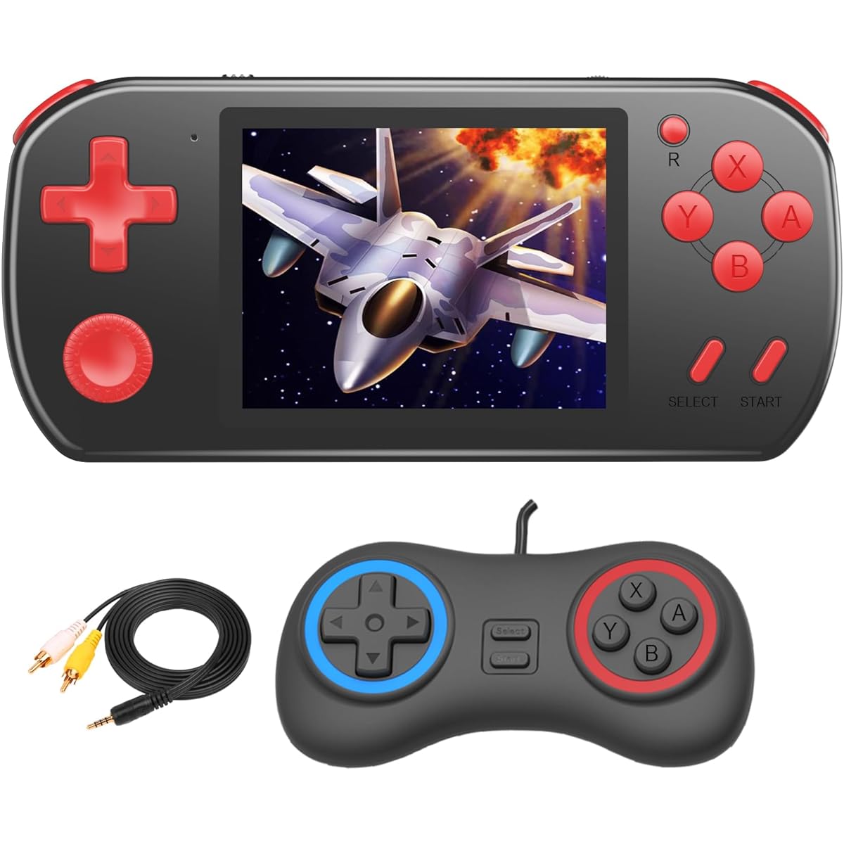 Great Boy Handheld Game Console for Kids, Preloaded 270 Classic Retro Games with 3.0" Color LCD and Gamepad, Rechargeable Arcade Game Player (Black)
