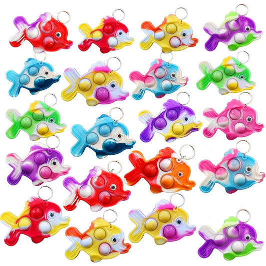 100 Pack Summer Presents Unique Mini Fish Assorted Fidgets for Kids Teacher Gifts Birthday Party Favors