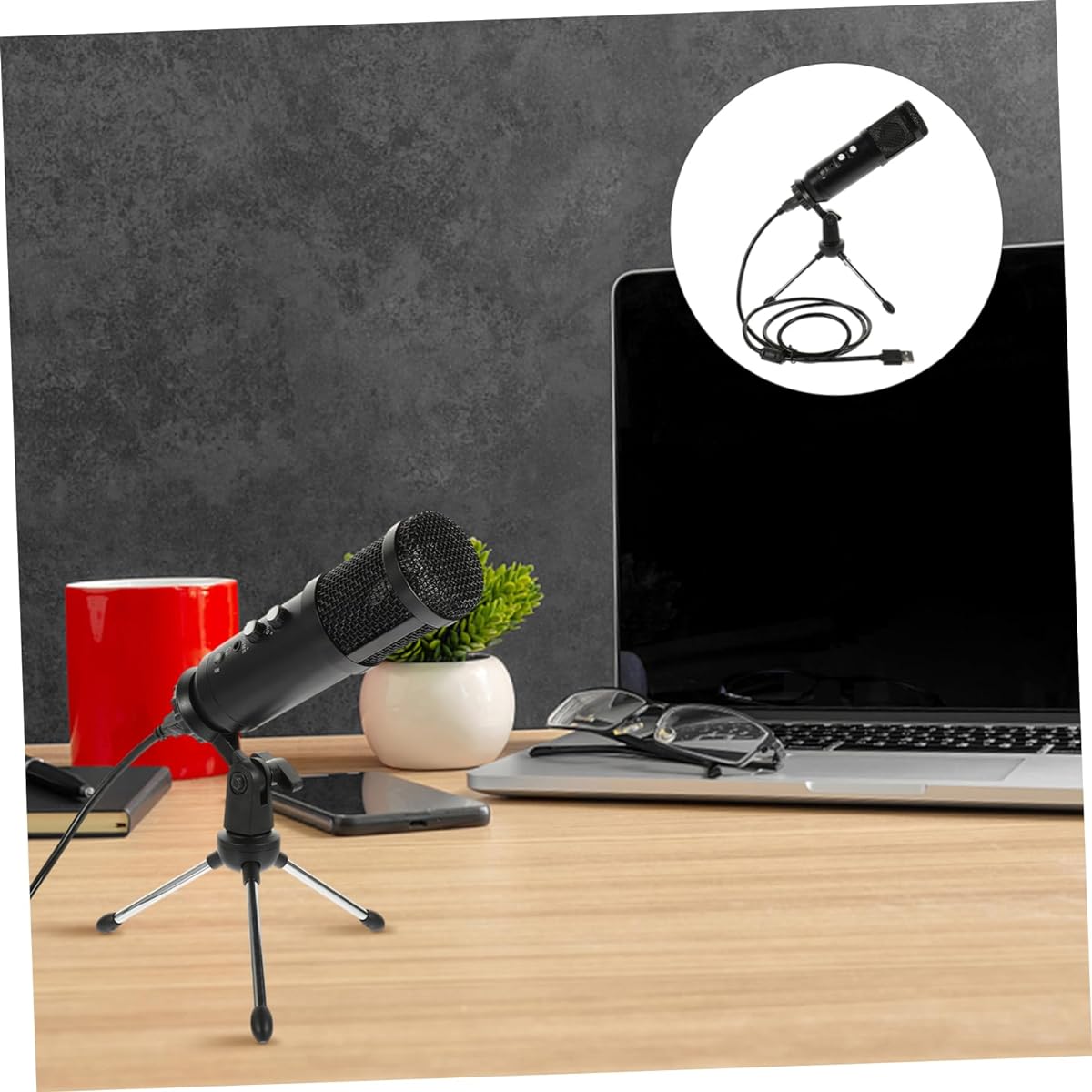 Vaguelly 3-piece set USB microphone wireless microphone condenser microphone live streaming microphone karaoke microphone chat microphone