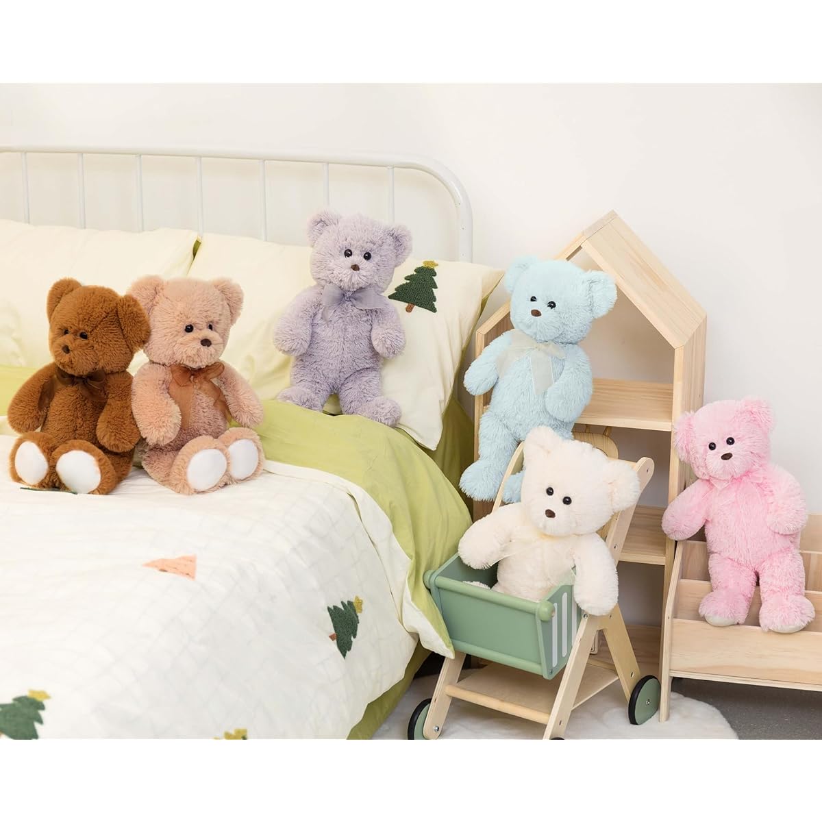MaoGoLan Teddy Bear Stuffed Animals 2 Pack Brown Stuffed Animals Baby Shower Boys Girls 18 Inch Stuffed Bear Christmas Birthday Gift