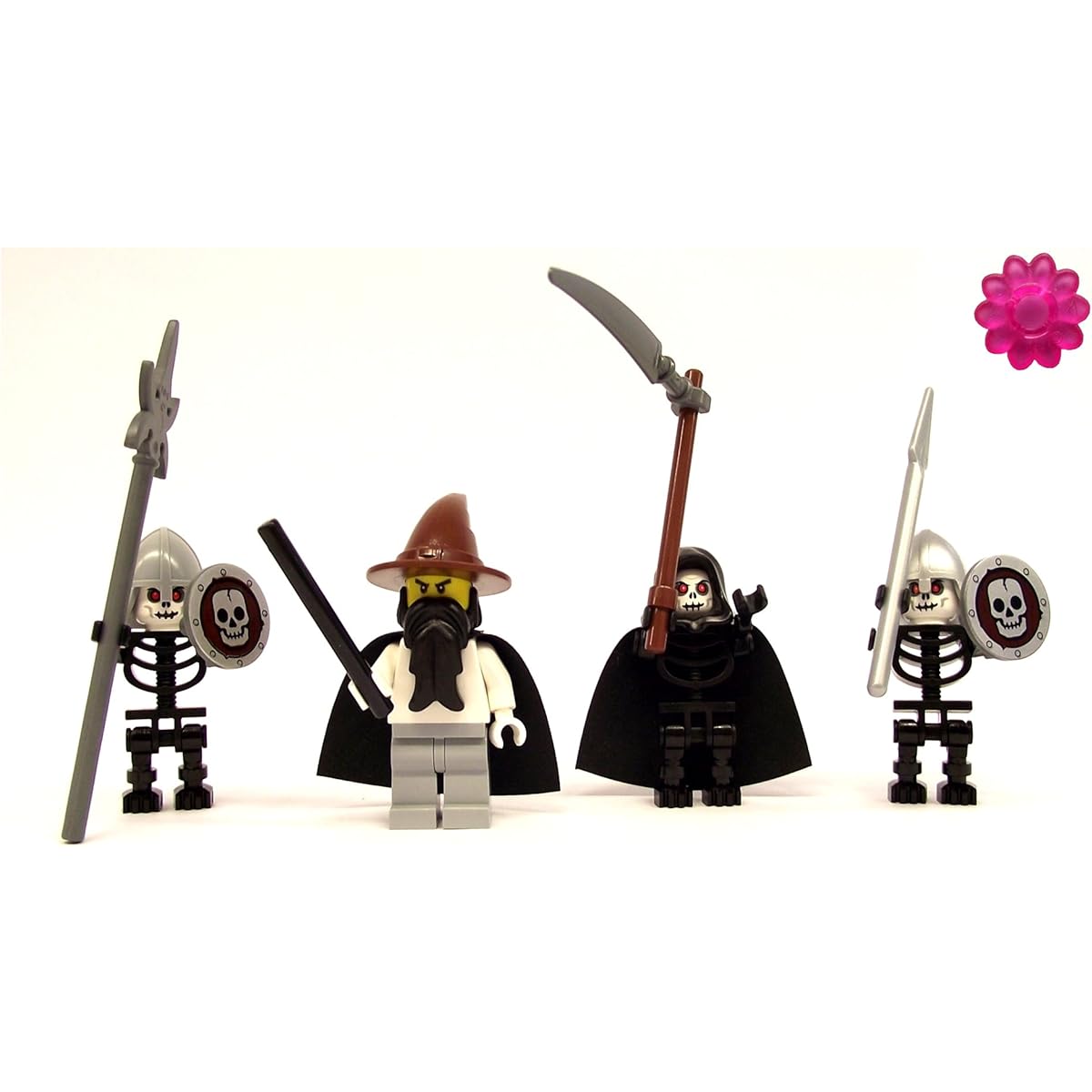 LEGO - Necromancer with evil skeleton warriors + LEGO-clikits flower