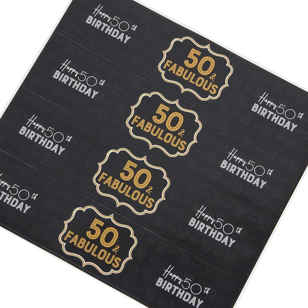 32 Stickers - Black 50 & Amazing Happy Birthday Water Bottle Labels Wine or Bottle Stickers 50th Birthday Party Decorations Supplies