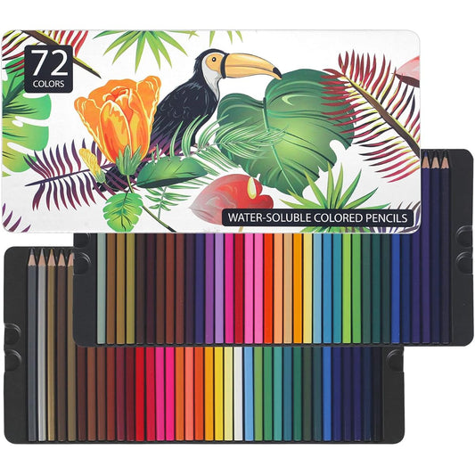 Scriptract Colored Pencils, Set of 24, Artist Quality Colored Pencils, Perfect for Adult Coloring Books and Kids Doodles, Sketching, Writing, Pre-Sharpened (72 Colors)