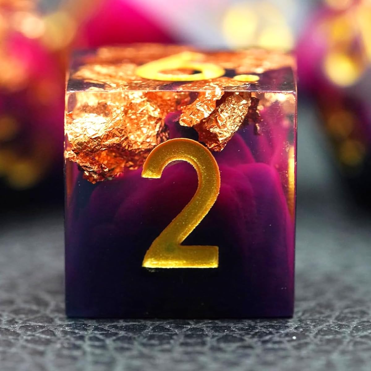 DND Dice Set Dungeons and Dragons Dice Gifts D&D Dice D&D Sharp Edge Dice D20 D12 D10 D8 D6 D4 D100 Cool Resin Dice for RPG MTG Games with Gift Box (Rose Blue Red Copper Foil)