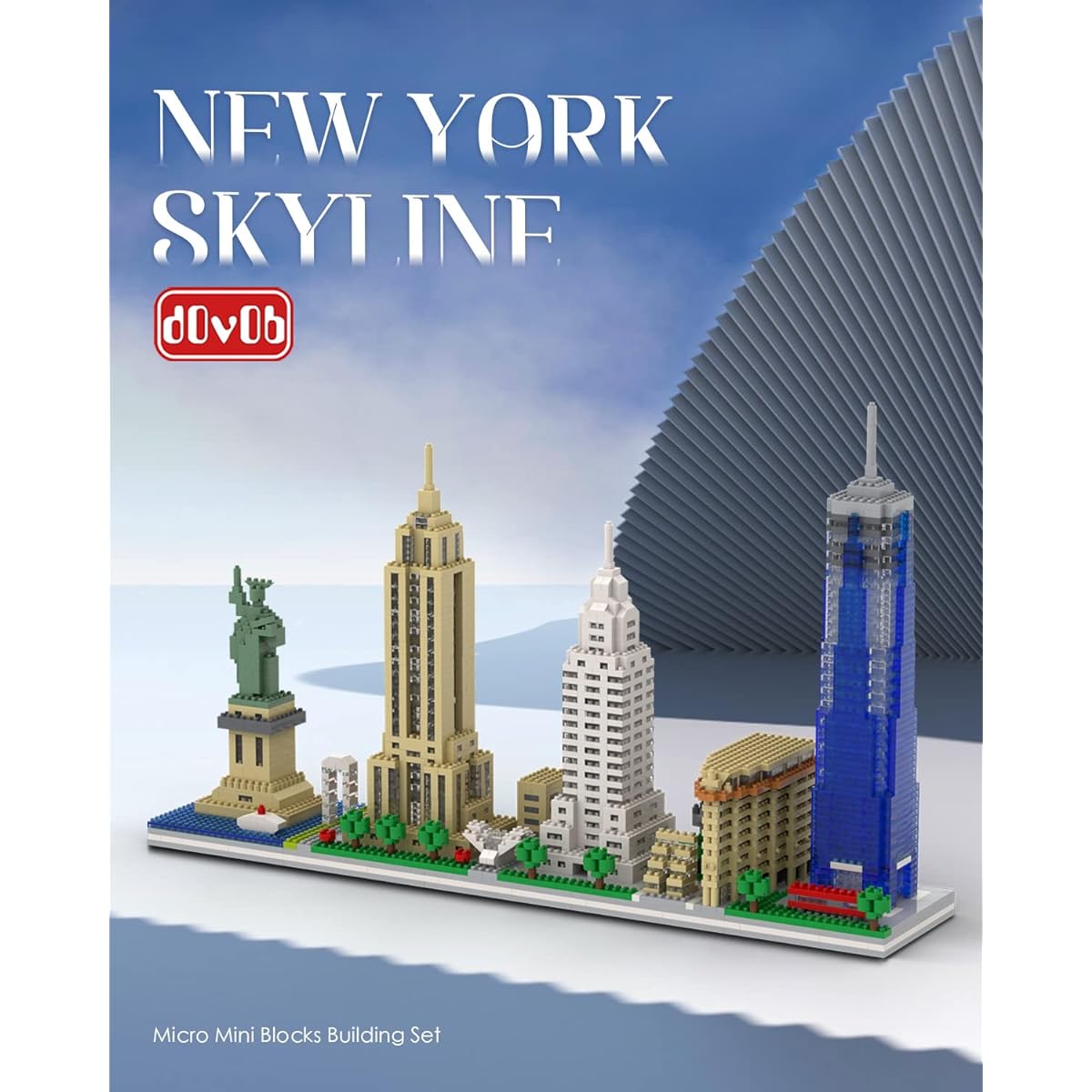 dOvOb Architecture New York Skyline Micro Mini Blocks Building Set 3048 Pieces Mini Bricks Collection Model Kit Gift for Adults or Kids