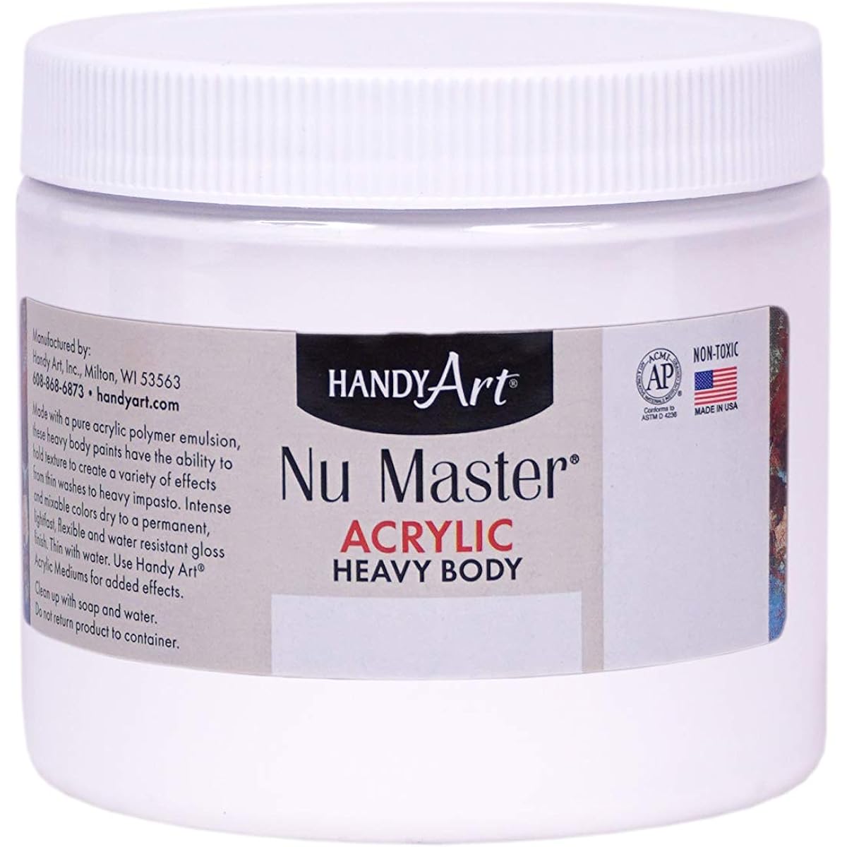 Handy Art Nu Master Heavy Body Acrylic Paint 16oz 8oz 706-130