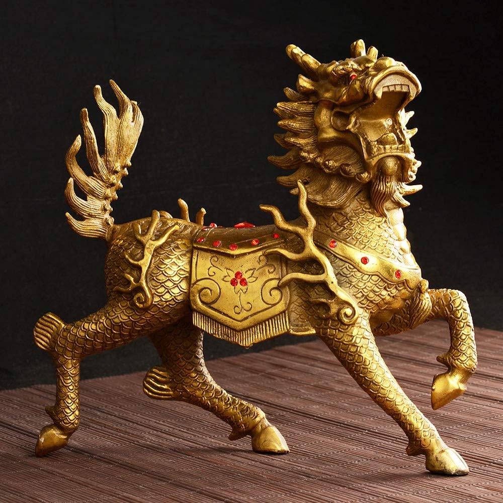 Kirin Ornament, Good Luck, Pair, Copper Feng Shui Goods, Feng Shui Goods, Giraffe Interior Charm, Set of 2, Increase Luck, Good Luck, Money Luck, Feng Shui Item, Amulet, Lucky Charm, Prayer for Money Luck, Good Luck, Good Luck, Thank You, New Year Gift (