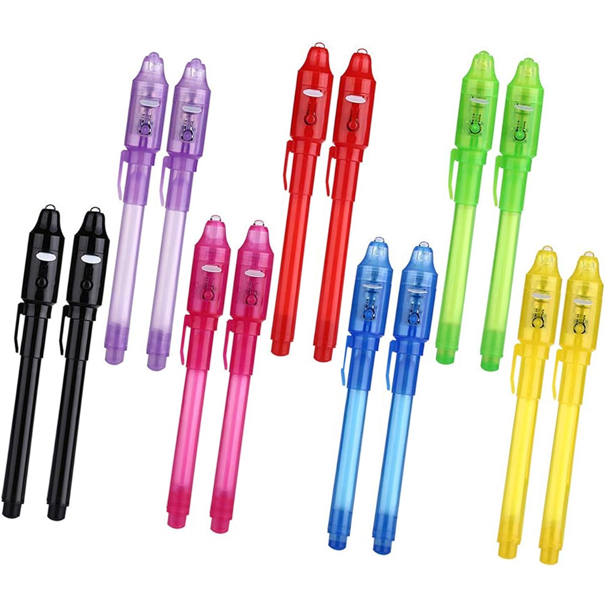 SCStyle 14pcs Invisible Ink Pens Spy Pen Markers Pens for Kids Secret Message Pens Valentine's Day Easter Halloween Christmas Birthday Party Bag Gift with UV Light