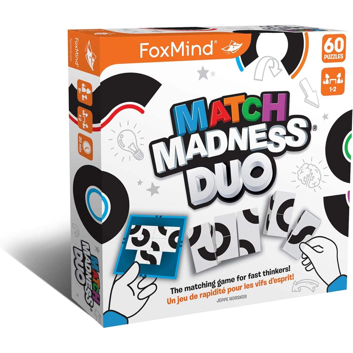 Foxmind Games: Match Madness Duo, a matching game for fast thinkers, fast-paced and action-packed, pattern recognition and dexterity, for 2 players, for ages 8 and up