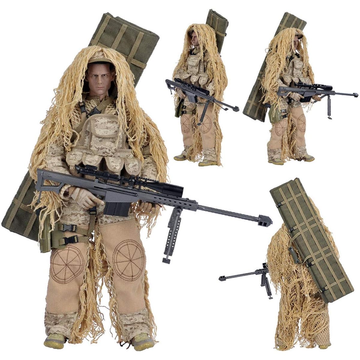 Scakbyer 12" Action Figure Military Set 1/6 Scale Action Figure Set with Weapons and Accessories - Type K - Desert Sniper