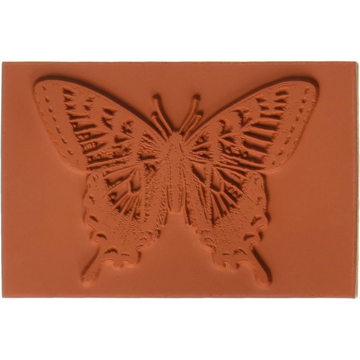 Deep red clinging stamp swallowtail butterfly