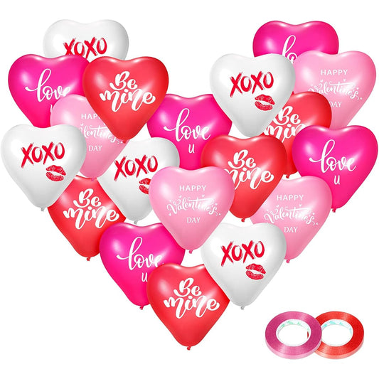 60pcs Heart Balloons White Light Pink Red Heart Balloons Valentine's Day Balloons Latex Heart Balloons for Wedding Decorations Party