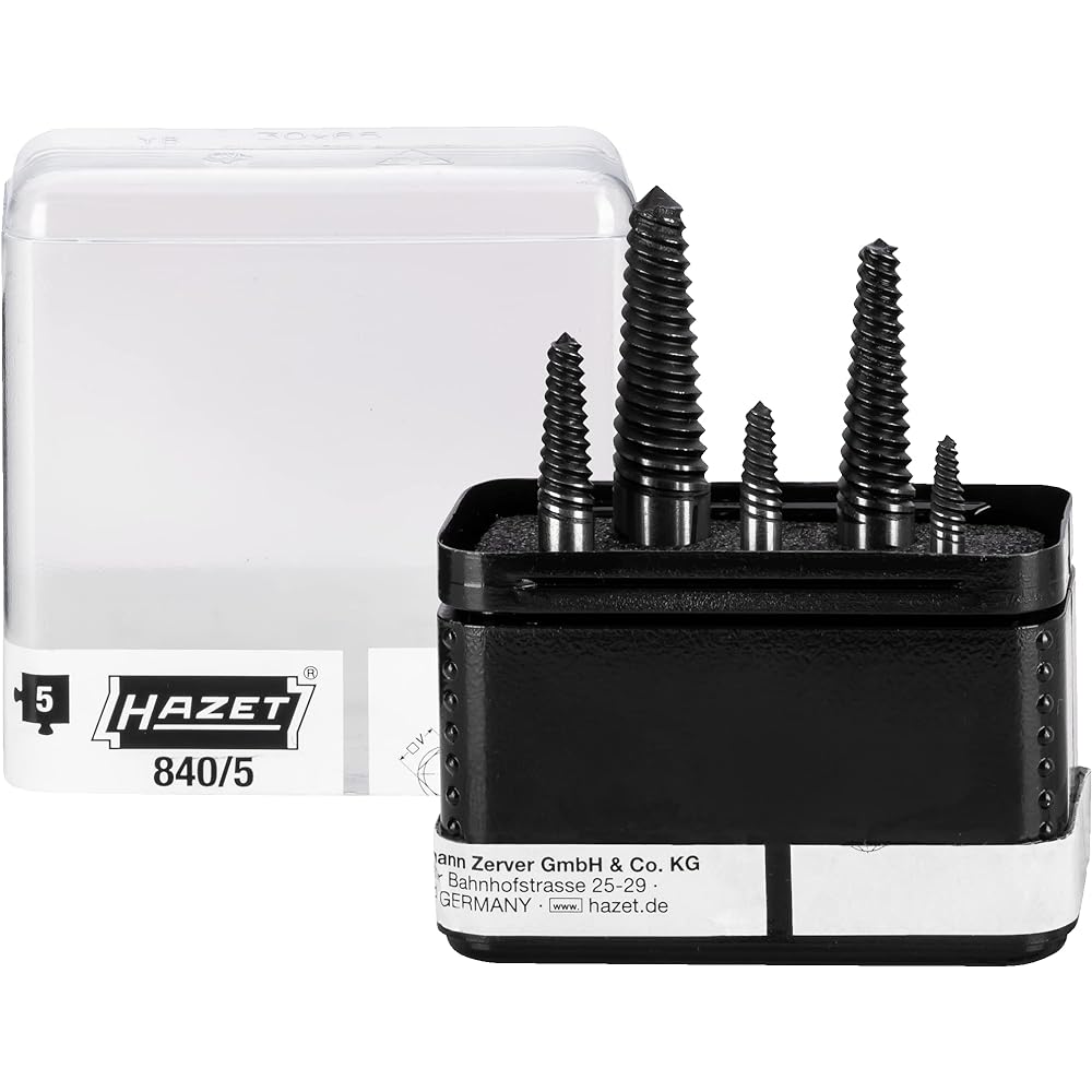 HAZET Screw Extractor Set 840/5 | 5-piece set (in a practical plastic box) | Made in Germany