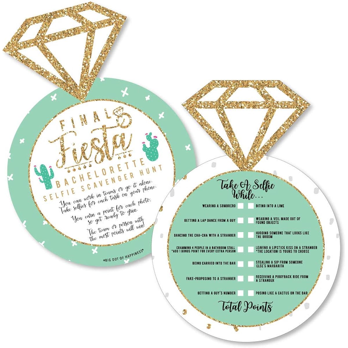 Big Dot of Happiness Final Fiesta Selfie Scavenger Hunt Final Fiesta Bachelorette Party Game Set of 12