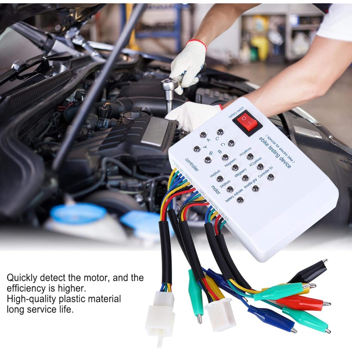 PUSOKEI Brushless Motor Tester - E-Bike Scooter Brushless Car Motor Controller Tester Electric Bicycle E-Bike Scooter Speed Controller Test for Motor Coil