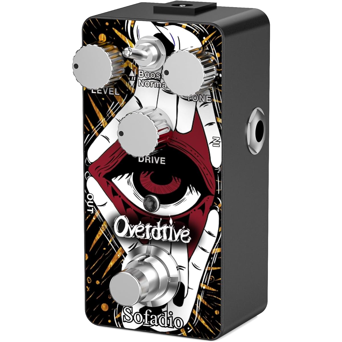 Sofadio Guitar Overdrive Pedal, True Bypass DC 9V Mini Single Effect Pedal for Electric Guitar
