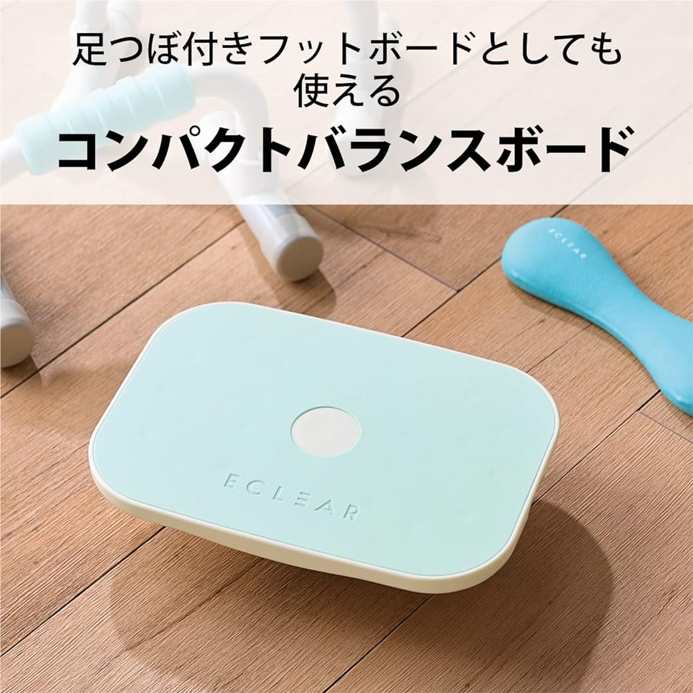 ELECOM Balance Board Compact Ekuria Sports 2-Way Core Training Foot Pressure Mat with Anti-Slip B5 Size Polypropylene, Synthetic Rubber Light Blue HCF-BD2BUL