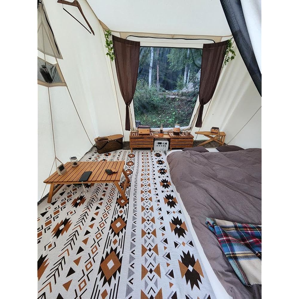 Peel Forest Geometric Pattern Scandinavian Style Camping Outdoor Blanket Multifunctional Picnic Mat Native Pattern Cold Weather Goods Stylish Large…